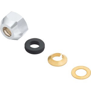 Écrou à compression 8 mm avec joints et bagues d'insertion pour raccords à compression.
