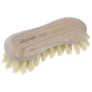 Feg- und Gemüsebürste Nature mit Buchenholzgriff, Fiberborsten, 13 cm Länge.