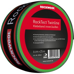 Nastro adesivo Rockwool RockTect Twinline, 6cm x 25m, per accessori isolanti.