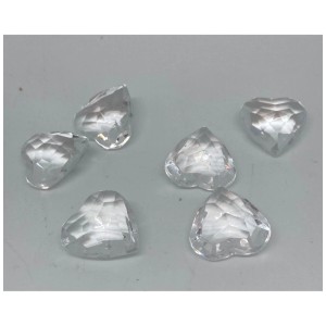 Strass decorativi trasparenti a forma di cuore, scintillanti, circa 2 cm di diametro, 18 pezzi.