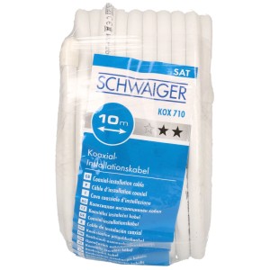 Schwaiger SAT-Koaxialkabel, 10 m, weiss, für Satelliten- und Kabelfernsehen.