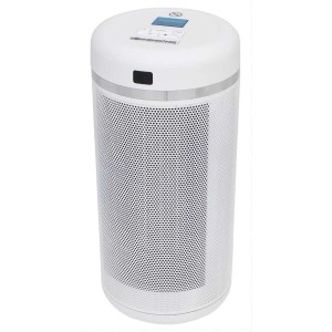 Termoventilatore a torre LCD Sonnenkönig, design cilindrico bianco con display.