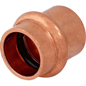 Tappo a pressare in rame, Ø 15 mm, per la chiusura di tubi in rame negli impianti sanitari.