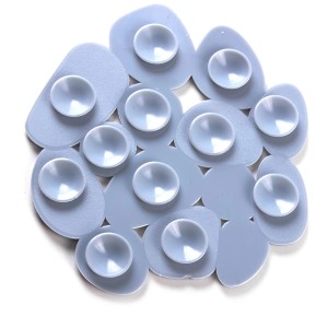 MSV Anti-scivolo Pads Pebbles, grigio-blu, 4 pezzi, 12x13 cm, per vasca/doccia con ventose.