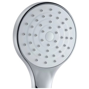 Soffione doccia KWC FIT-E easy cromato con getto pieno e ugelli anticalcare.