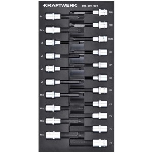 Kraftwerk jeu de douilles 1/2 pouce, 21 pièces dans un insert en mousse.
