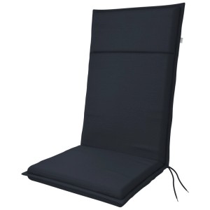 Cuscino per sedia a schienale alto Doppler Life D.5350 antracite, 48x119 cm, con lacci.
