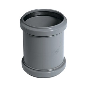 Giunto a manicotto Marley HTU DN 75, raccordo HT grigio per sistemi di scarico domestici.