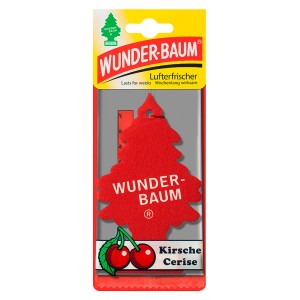 Wunderbaum Lufterfrischer Kirsche für Auto, roter Duftbaum in Verpackung.