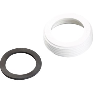 Réducteur blanc G 1 1/2 vers G 1 1/4 avec joint pour raccords de siphon.