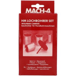 Set di frese a tazza HM, 4 pezzi, per fori precisi in muratura, mattoni e cartongesso.