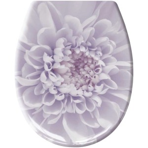 Sedile WC Kleine Wolke Dahlia lavanda con motivo floreale in duroplast.