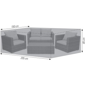 Copertura grigia Acamp per set lounge medi, 205x150x85 cm, protegge i mobili da giardino dagli agenti atmosferici.