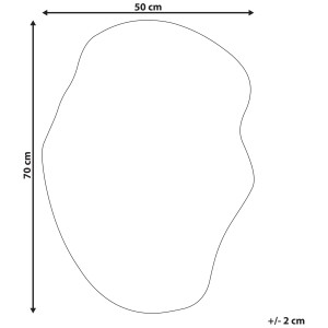 Immagine di uno specchio da parete Falais argentato (50x70 cm) con forma irregolare.
