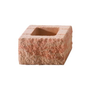 Demi-élément pour mur en pierre éclatée couleur grès, 25x25x15 cm, pour systèmes de murs et bordures.
