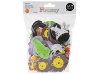 I am Creative Moosgummi-Sticker Zootiere Schaumstoff Bunt 108 Stk.