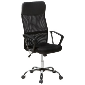 Chaise de bureau design noire Beliani avec accoudoirs et appui-tête.