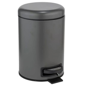 Wenko Leman pattumiera a pedale antracite, 3 litri, per bagno, WC e cucina.