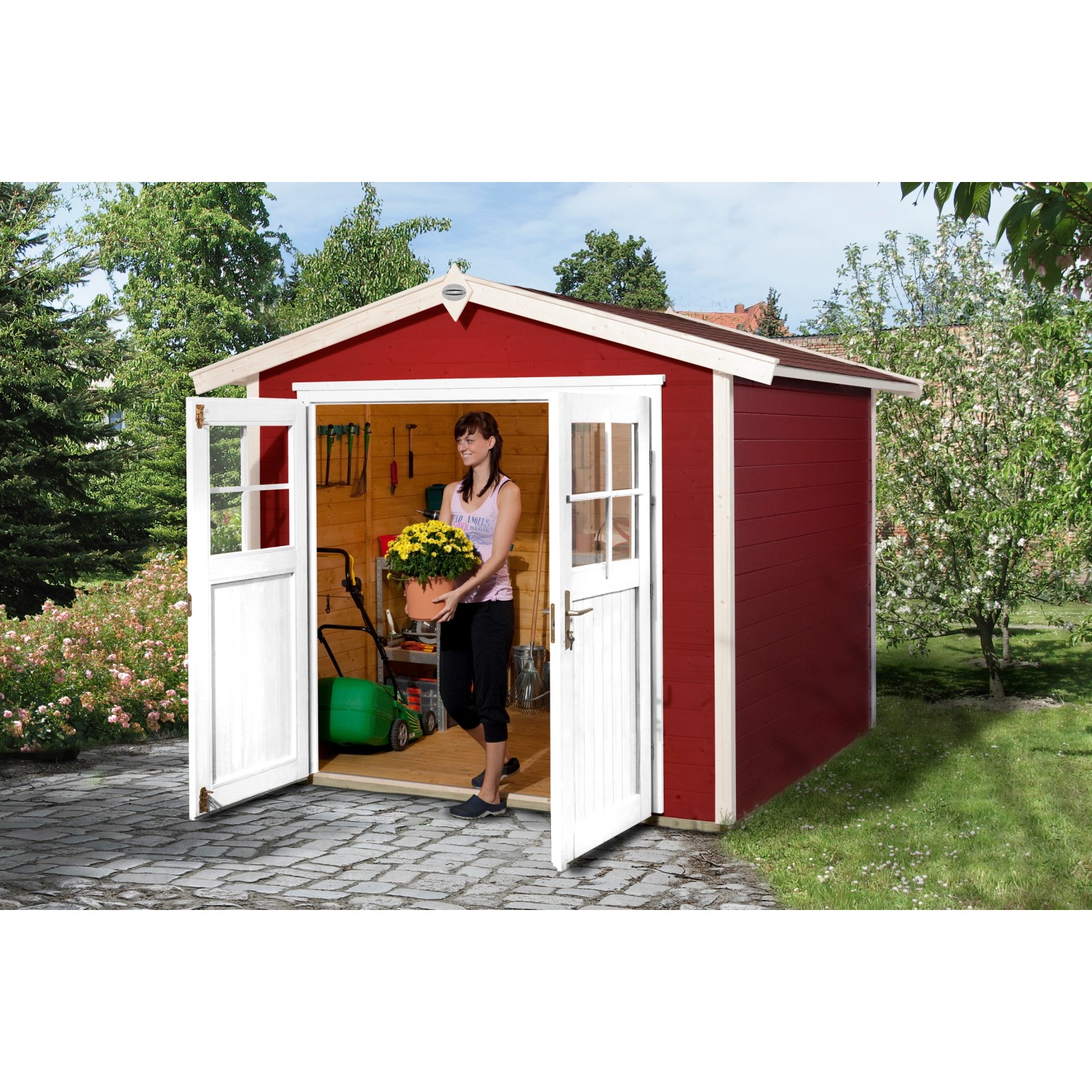 OBI HolzGartenhaus Monza B SchwedenrotWeiss 205 x 209 cm kaufen bei OBI