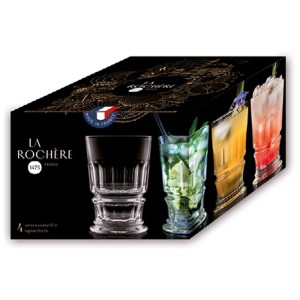 Set di bicchieri La Rochere Caipirinha, 4 bicchieri da cocktail trasparenti nella scatola.