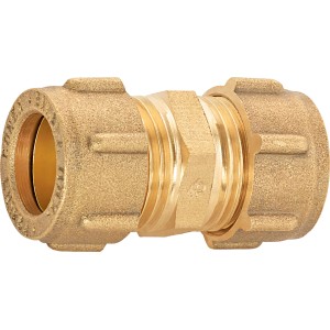 Raccordo a compressione in ottone, Ø 15 mm per impianti idraulici e di riscaldamento.