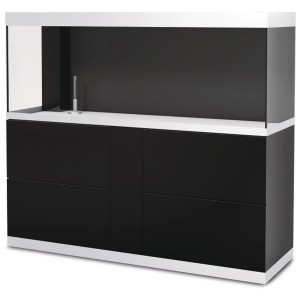 Oase Aquarium Highline Optiwhite 600 noir combiné avec meuble.