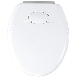 Wenko Sedile WC Family, bianco, con sedile per bambini integrato e chiusura ammortizzata.