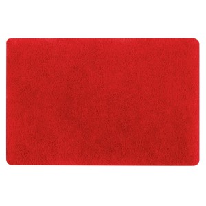 Tappeto bagno rosso Spirella Fino, 60x90 cm, in microfibra per bagni con riscaldamento a pavimento.