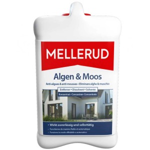 Tanica da 2,5 l di antialga e antimuffa Mellerud per pietra, legno, vetro, plastica, cemento e ceramica.