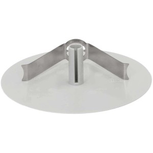 Rosace de plafond gris clair (98x3 mm) avec clip à ressort pour installation de lampe.