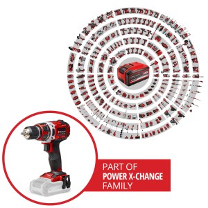Visseuse-perceuse sans fil Einhell TP-CD 18/50 Li Solo, rouge/noir, avec système de batterie Power X-Change.