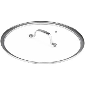 Coperchio in vetro con bordo e manico in acciaio inox per padella Livington Titan Pan, Ø 28 cm
