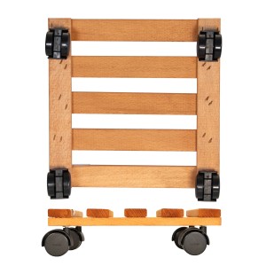 Wagner Multi Roller GH0632, sottovaso a rotelle in castagno con 4 ruote doppie, 280x280mm, fino a 100kg.