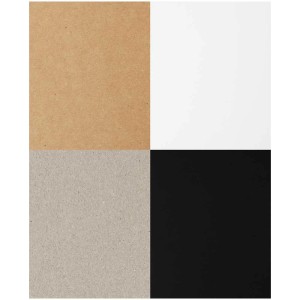 Bloc de carton kraft A4 avec 16 feuilles en blanc, marron, marron foncé et noir.