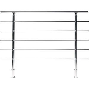 Kit de garde-corps Dieda, aluminium anodisé, avec barreaux ronds horizontaux. Idéal balcon et escalier.