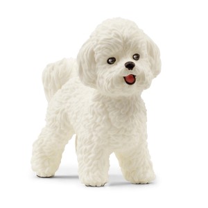 Figurine Schleich Bichon Frisé détaillée, peinte à la main, idéale pour les collectionneurs et comme cadeau.