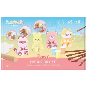 Verpackung des Jovi DIY-Töpfer-Sets Kawaii mit geformten Tierfiguren, Modelliermasse, Farben und Werkzeugen.