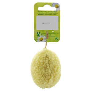 Uovo di Pasqua in peluche giallo (7 cm) da appendere, decorazione pasquale morbida.