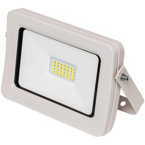 Faro da lavoro a LED grigio chiaro da 20W con staffa in acciaio per interni ed esterni.