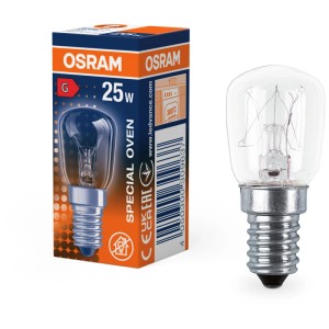 Osram Lampe spéciale T26, 25W, culot E14, claire, pour réfrigérateur et machine à coudre.