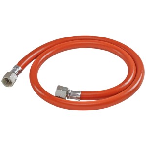 Tuyau de gaz Jamestown pour barbecues à gaz, rouge, en plastique, 90 cm, avec raccords métalliques.
