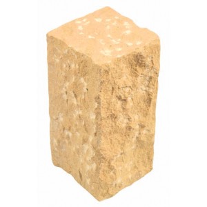 Palissade en pierre naturelle brun doré, 25x10x10 cm, pour murs et bordures.