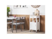 Beliani Servierwagen Siena Holz Weiss (HxBxT) 89 x 48 x 39 cm