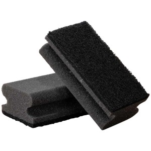Wenko Ben spugna per pulizia griglia, set da 2, nero. Spugna con lato ruvido e morbido per griglia, padelle e pentole.
