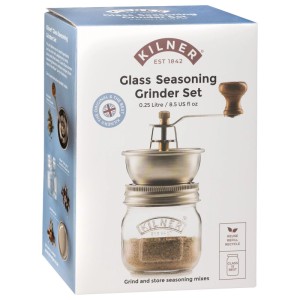 Kilner Küchenmühle aus Glas/Edelstahl, 20x14x9cm, zum Mahlen von Gewürzen und Kräutern.