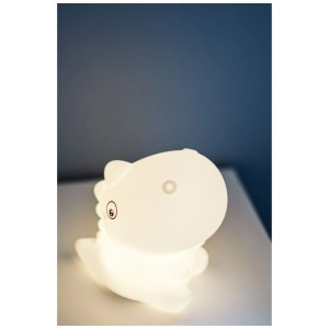 Luce notturna LED a forma di dinosauro bianca per cameretta, 0.87W. Cambio colore delicato.