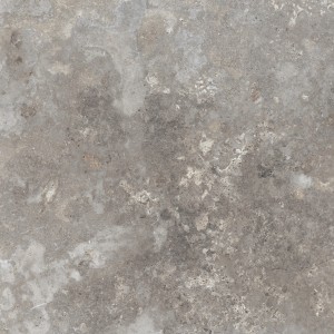 Carrelage de sol en grès cérame Travertino gris mat, 60x60 cm, pour intérieur.