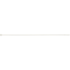 Collier de serrage blanc, longueur 300 mm, lot de 100 pour regrouper et fixer les câbles.