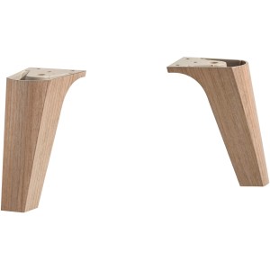 Pelipal Jeu de pieds Quickset 357 chêne, lot de 2 pour meubles de salle de bain.