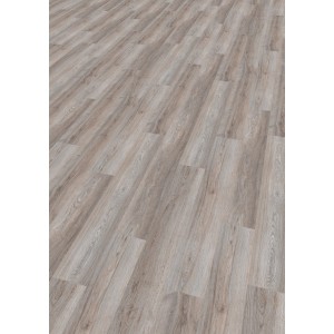 Sol stratifié posé Comfort Chêne Antique Gris 7 mm avec structure bois.